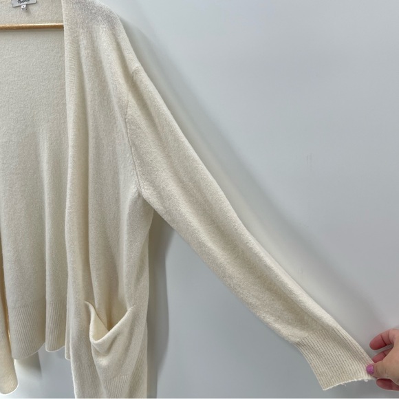 Madewell Cozy Walker Cream Colored Alpaca Wool Blend Open Cardigan Pockets Small - Picture 6 of 13